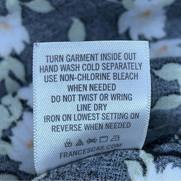 LARGE JUNIORS BLACK FLORAL DRESS SHORT SLEEVE MI AMI RUFFLE - Picture 9 of 9